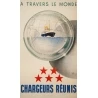 Vintage travel poster - Jean Brouillé - Circa 1950  - Chargeurs Réunis à Travers le Monde - 37.8 by 21.9 inches
