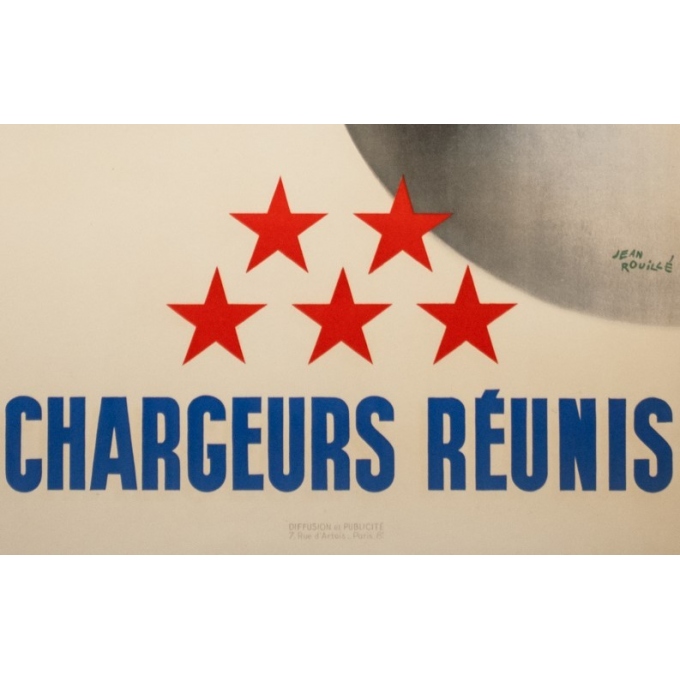 Vintage travel poster - Jean Brouillé - Circa 1950  - Chargeurs Réunis à Travers le Monde - 37.8 by 21.9 inches - 3