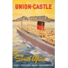 Affiche ancienne de voyage - John Stox - Circa 1950  - Union Castel South Africa - 102 par 63.5 cm