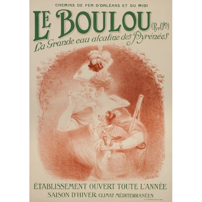 Affiche ancienne de voyage - Villette - Circa 1895 - Le Boulou - 105.5 par 75 cm