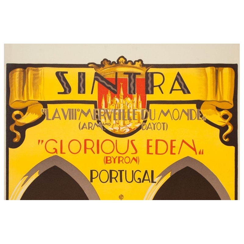 Vintage travel poster - B. - Circa 1930 - Sintra Portugal - 39.4 by 27.2 inches - 2