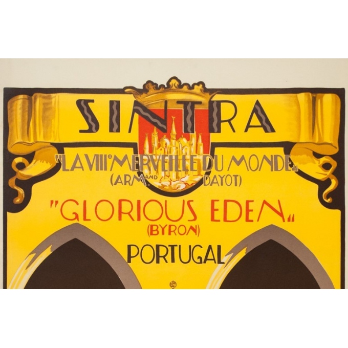 Vintage travel poster - B. - Circa 1930 - Sintra Portugal - 39.4 by 27.2 inches - 2