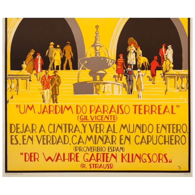 Affiche ancienne de voyage - B. - Circa 1930 - Sintra Portugal - 100 par 69 cm - 3