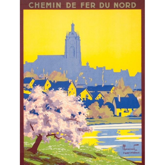 Affiche ancienne de voyage - Pierre Commarmont - 1930 - Avesnes - 101 par 62 cm - 2