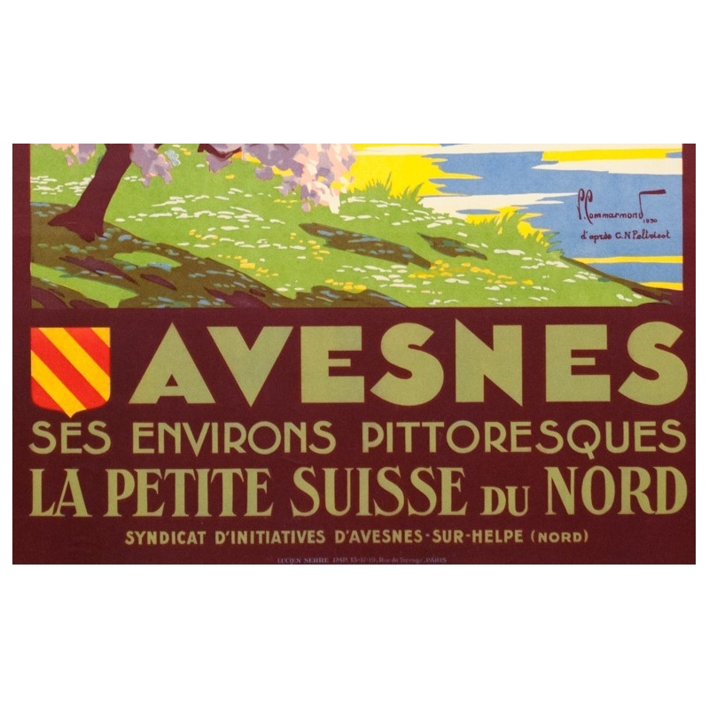 Affiche ancienne de voyage - Pierre Commarmont - 1930 - Avesnes - 101 par 62 cm - 3