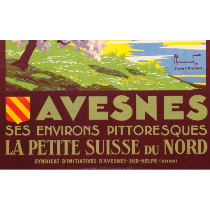 Affiche ancienne de voyage - Pierre Commarmont - 1930 - Avesnes - 101 par 62 cm - 3