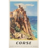 Vintage travel poster - Arthur Fages - 1958 - Corse SNCF - 39.4 by 24.8 inches