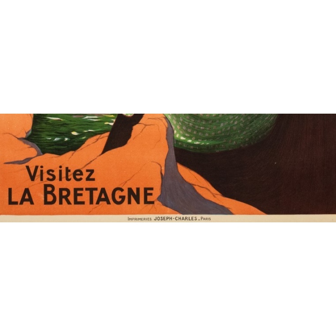 Vintage travel poster - J. Stall - Circa 1920 - Visitez la Bretagne - 40.6 by 29.7 inches - 3