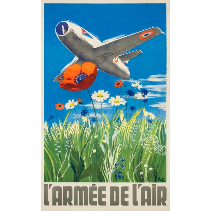 Vintage advertising poster - Delfo - Circa 1950 - L'armée de l'air  - 38.6 by 23.6 inches