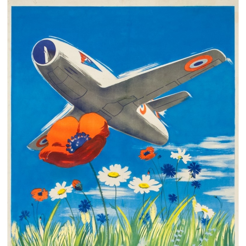 Affiche ancienne de publicité - Delfo - Circa 1950 - L'armée de l'air - 98 par 60 cm - 2