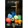 Affiche ancienne de voyage - Maurus - 1948 - Air France Europe - 98 par 61 cm