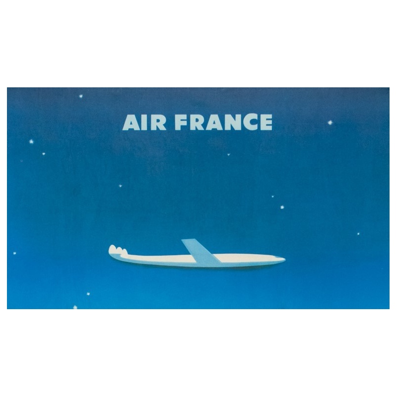 Vintage travel poster - Excoffon - 1958 - Air France Paris Tokyo Japon - 39.4 by 24.8 inches - 2