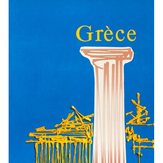 Affiche ancienne de voyage - Georges Mathieu - Circa 1960 - Air France Grèce - 100 par 60 cm - 2