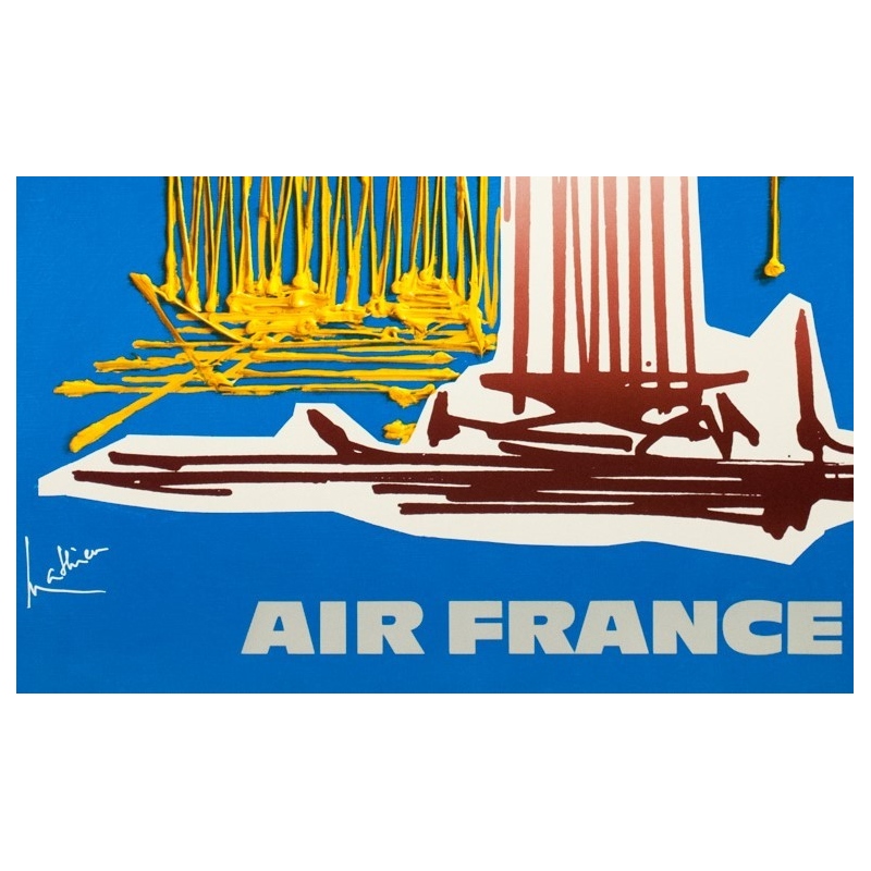 Affiche ancienne de voyage - Georges Mathieu - Circa 1960 - Air France Grèce - 100 par 60 cm - 3