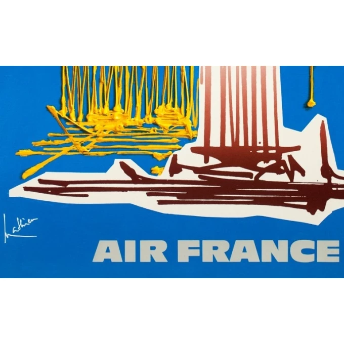 Affiche ancienne de voyage - Georges Mathieu - Circa 1960 - Air France Grèce - 100 par 60 cm - 3