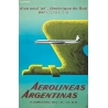 Affiche ancienne de voyage - Glenisson - Circa 1955 - Aerolinas Argentinas Argentine - 99.5 par 64 cm
