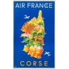 Vintage travel poster - Lucien Boucher - 1949 - Air France Corse Corsica - 39.4 by 23.6 inches