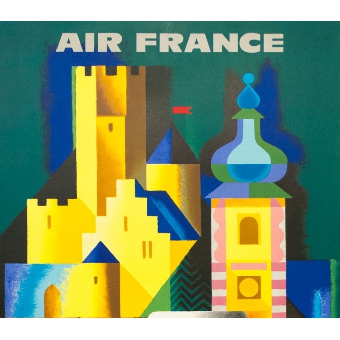 Vintage travel poster - Nathan - 1963 - Air France Allemagne Germany - 39 by 24.2 inches - 2