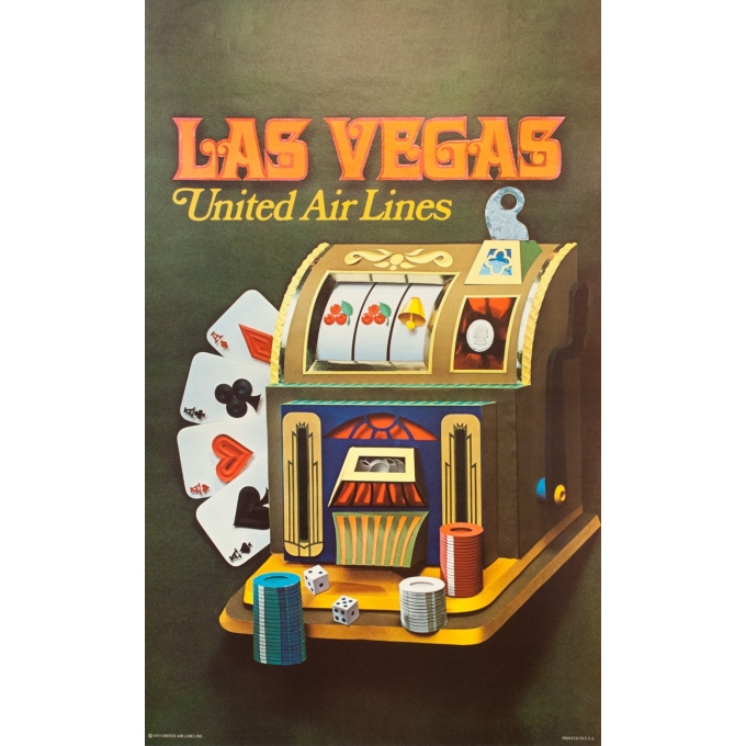 Affiche ancienne de voyage - Anonyme - 1971 - United Airlines Las Vegas - 102 par 62.5 cm