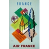 Affiche ancienne de voyage - Jean Carlu - 1958 - Air France France - 100 par 62 cm