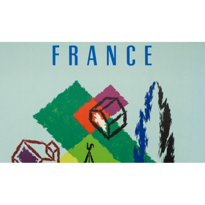 Affiche ancienne de voyage - Jean Carlu - 1958 - Air France France - 100 par 62 cm - 2