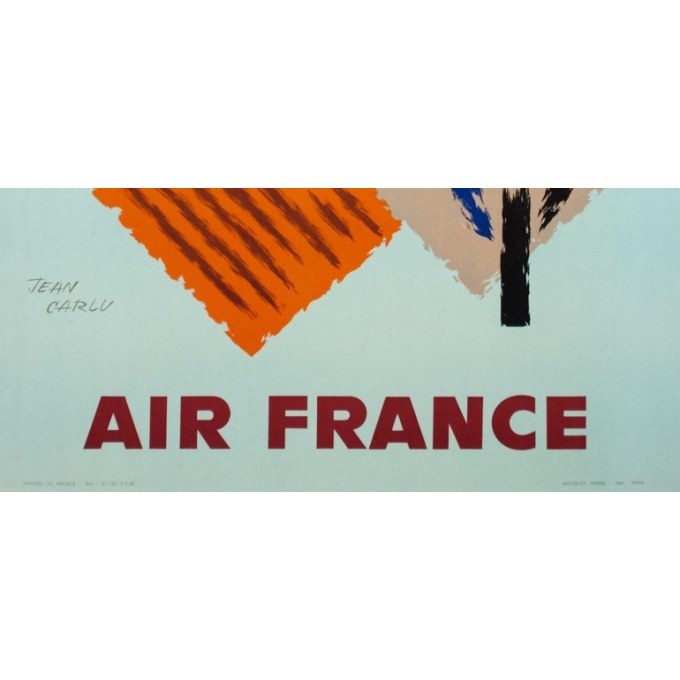 Affiche ancienne de voyage - Jean Carlu - 1958 - Air France France - 100 par 62 cm - 3