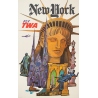 Affiche ancienne de voyage - David Klein - Circa 1970 - TWA New York NYC USA - 101 par 63.5 cm