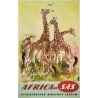 Vintage travel poster - Don - Circa 1960 - SAS Africa Afrique Girafes - 39.4 by 24.8 inches