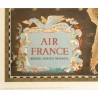 Vintage travel poster - Lucien Boucher - Circa 1940 - Air France Réseau Aérien Mondial Planisphère - 36.4 by 22.2 inches - 2