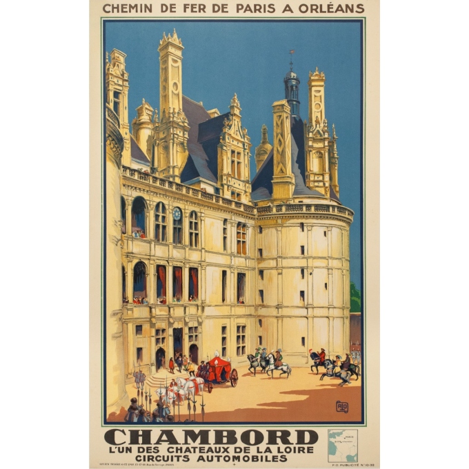 Affiche ancienne de voyage - Hallo - 1932 - Chambord - 99 par 61.5 cm