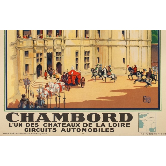 Vintage travel poster - Hallo - 1932 - Chambord - 39 by 24.2 inches - 3