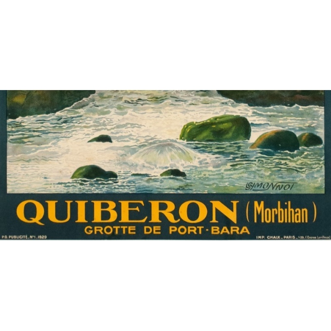 Vintage travel poster - L.Symonnot - 1929 - Quiberon Morbihan - 39.4 by 24.4 inches - 3