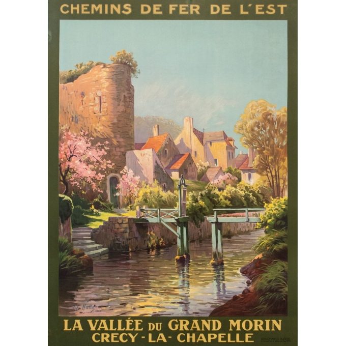 Vintage travel poster - Charles Hallés - 1924 - Crecy La Chapelle - 41.3 by 29.7 inches Vintage travel poster - Charles Hallés - 1924 - Crecy La Chapelle - 41.3 by 29.7 inches