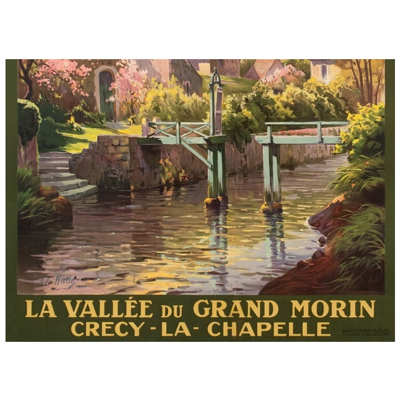 Vintage travel poster - Charles Hallés - 1924 - Crecy La Chapelle - 41.3 by 29.7 inches - 3