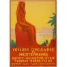 Vintage travel poster - Simonetti - Circa 1925 - Voyage Circulaire En Méditerranée - 27.2 by 19.1 inches