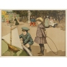 Affiche ancienne originale - Abel Truchel - Circa 1900 - Jardin Du Luxembourg - 90 par 65 cm