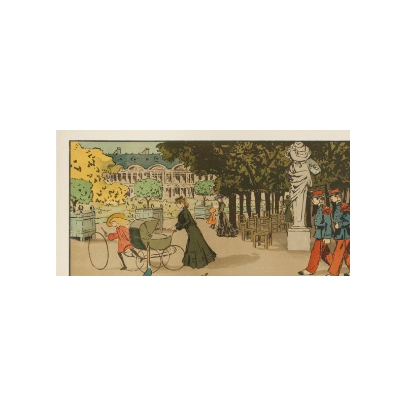 Vintage poster - Abel Truchel - Circa 1900 - Jardin Du Luxembourg - 35.4 by 25.6 inches - 2