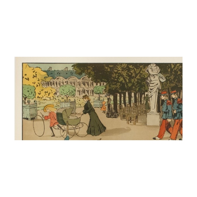 Affiche ancienne originale - Abel Truchel - Circa 1900 - Jardin Du Luxembourg - 90 par 65 cm - 2