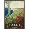 Affiche ancienne de voyage - M.Borgoni - Circa 1925 - Capri Italie - 101 par 70 cm