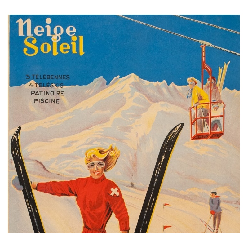 Vintage travel poster - Anonyme - 1946 - Valloire - 39.4 by 24.2 inches - 2