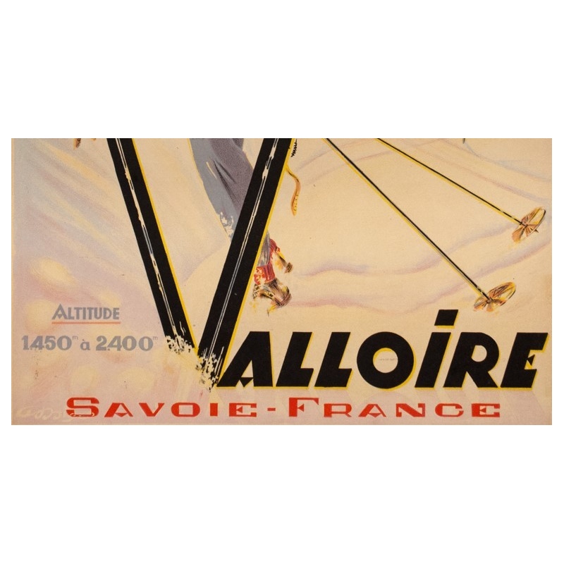 Affiche ancienne de voyage - Anonyme - 1946 - Valloire - 100 par 61.5 cm - 3