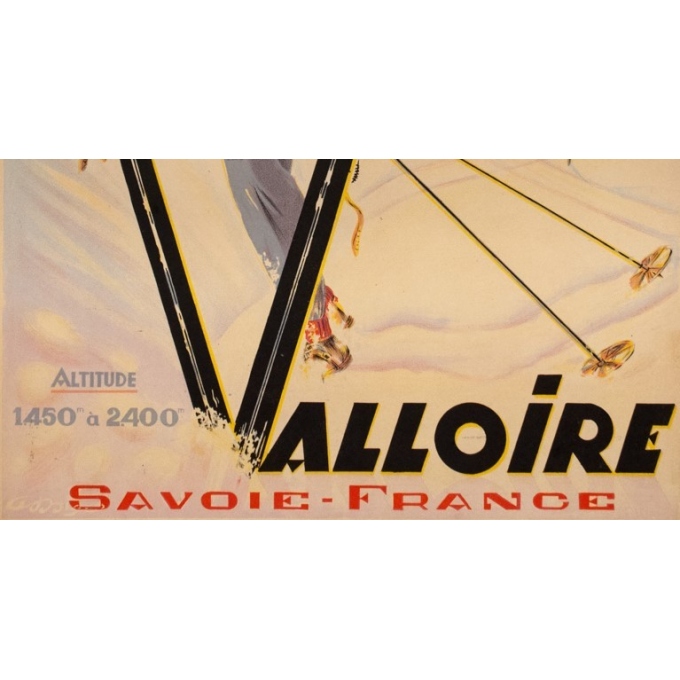 Affiche ancienne de voyage - Anonyme - 1946 - Valloire - 100 par 61.5 cm - 3