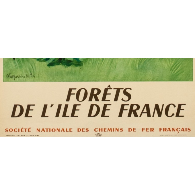 Vintage travel poster - Chaplin - 1949 - Forêts De L'Ile De France - 39.4 by 24 inches - 3