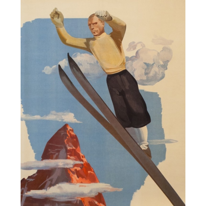 Affiche ancienne de voyage - Anonyme - circa 1930 - Val D'Aosta Val D'Aoste - 97 par 66 cm - 2