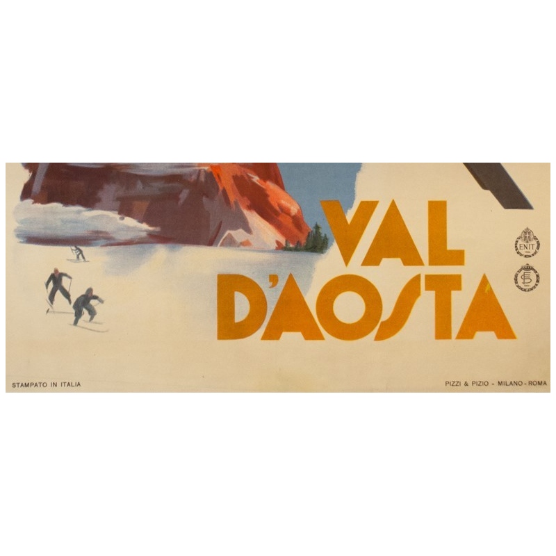Vintage travel poster - Anonyme - circa 1930 - Val D'Aosta Val D'Aoste - 38.2 by 26 inches - 3