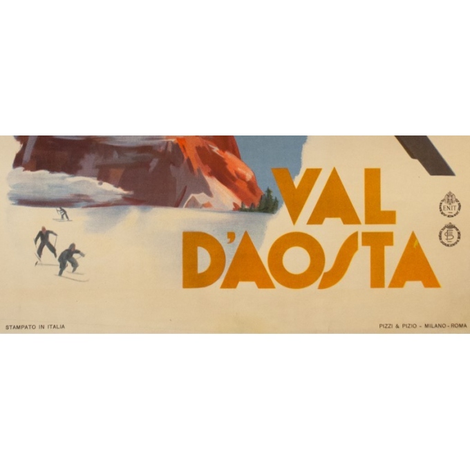 Affiche ancienne de voyage - Anonyme - circa 1930 - Val D'Aosta Val D'Aoste - 97 par 66 cm - 3