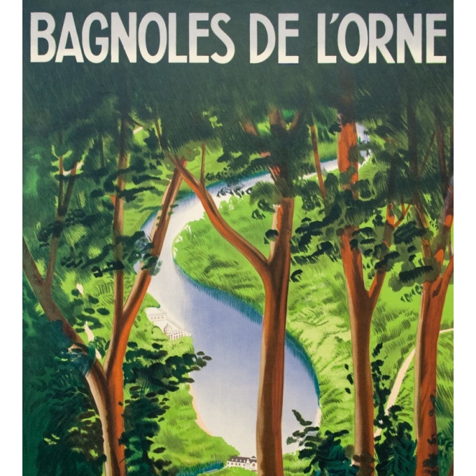 Vintage travel poster - Paul Colin - 1937 - Bagnole De L'Orne - 39.8 by 24.6 inches - 2