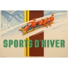 Affiche ancienne de voyage - A.Kow - 1951 - Air France Sports D'Hiver - 99 par 62 cm - 3