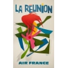 Vintage travel poster - Raymond Pagès - 1970 - Air France La Reunion - 39.2 by 25 inches