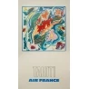 Affiche ancienne de voyage - Raymond Pagès - 1970 - Air France Tahiti - 99.5 par 63.5 cm